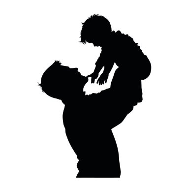 Bir adam kucağında bir çocuk tutuyor.