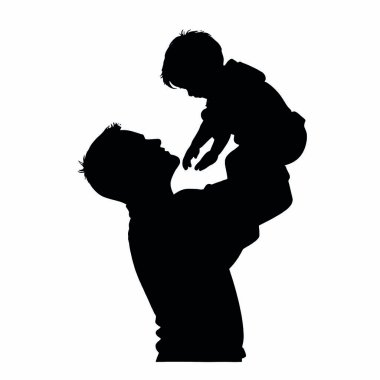 Bir adam kucağında bir çocuk tutuyor.