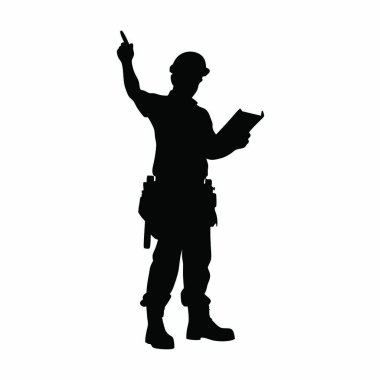 Şapkalı ve üniformalı bir adamın silüeti.