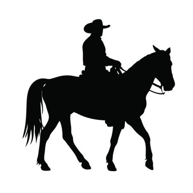 Şapkalı bir adam ata biniyor.