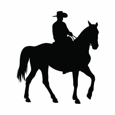 Şapkalı bir adam ata biniyor.