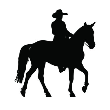 Şapkalı bir adam ata biniyor.