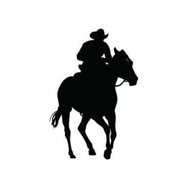 Şapkalı bir adam ata biniyor.