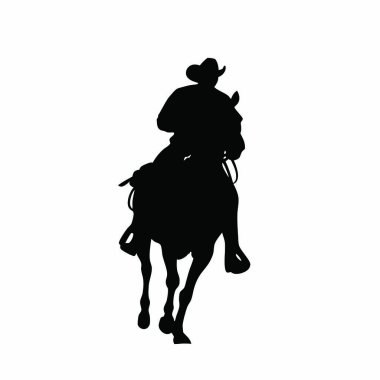 At süren bir kovboyun silueti.