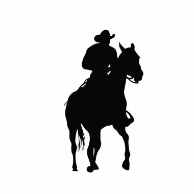 Şapkalı bir adam ata biniyor.