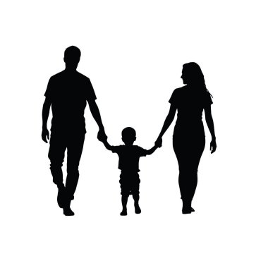 Bir aile el ele yürüyor.