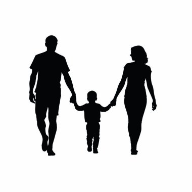 Bir aile el ele yürüyor.