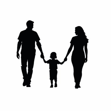 Bir aile el ele yürüyor.