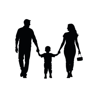 Bir aile el ele yürüyor.