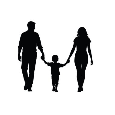 Bir aile el ele yürüyor.