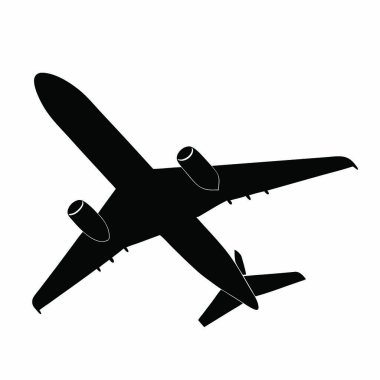 Bir uçağın siyah beyaz silueti.