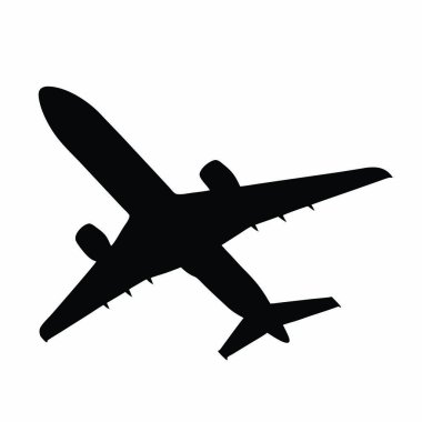 Bir uçağın siyah beyaz silueti.