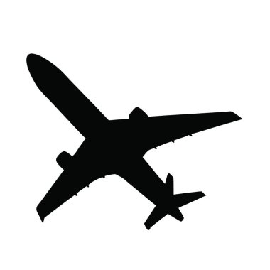 Gökyüzünde beyaz bir arka planı olan bir uçak.