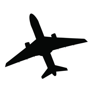 Gökyüzünde beyaz bir arka planı olan bir uçak.