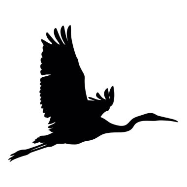 Kara bir leylek silueti. vektör illüstrasyonu