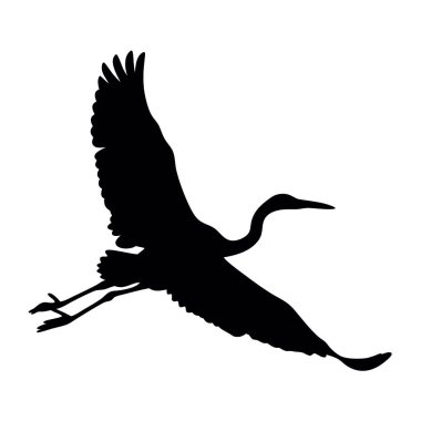 vektör siyah balıkçıl silueti