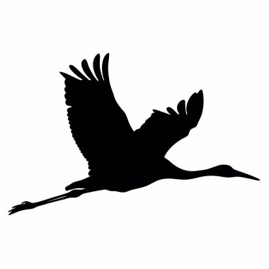 Vinç silueti, beyaz arkaplanda izole edilmiş, vektör