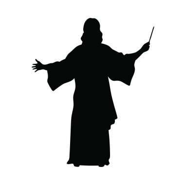 Bıçak tutan bornozlu bir adam.