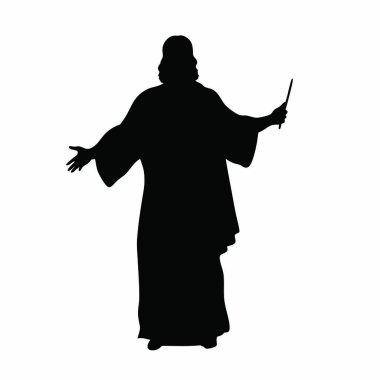 Elinde bıçak tutan bornozlu bir adam.