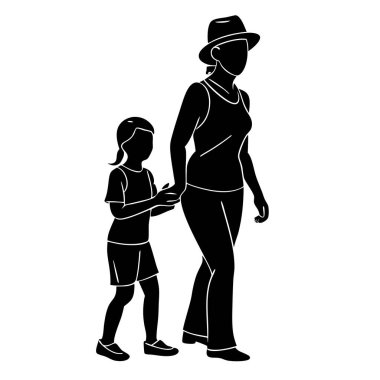 vektör siyah aile silueti