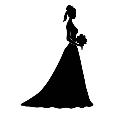 Gelin ve damadın silueti. vektör