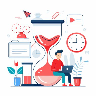 İş kavramı. Düz illüstrasyon