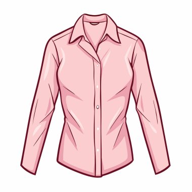 Uzun kollu pembe kadın bluzu. vektör