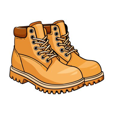 Beyaz arka planda izole edilmiş çizmeleri olan kahverengi ayakkabılar.