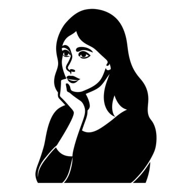 Beyaz arkaplanda kadın portresi