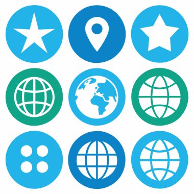 Dünya çapında simgeler vektör kümesi çizimi (27)