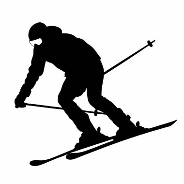 Kayak silueti beyaz arkaplanlı.