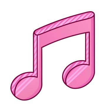 Müzik not simgesini, karikatür tarzı