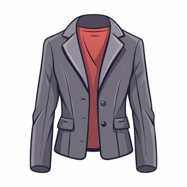 Gömlekli ve ceketli bir karikatür vektör çizimi grafik tasarımı