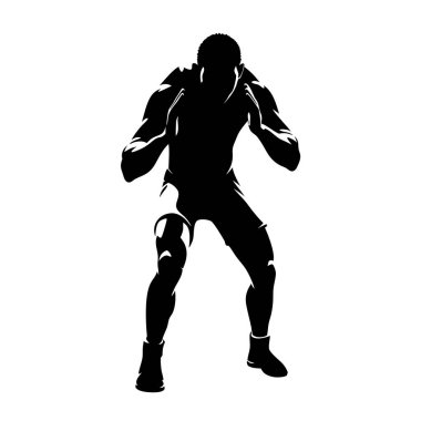 Futbolcunun silueti. vektör illüstrasyonu