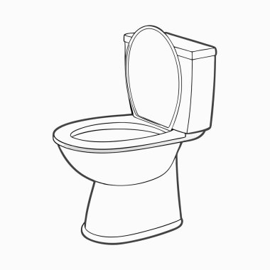Tuvalet kabı vektörü. tek satır çizim simgesi.