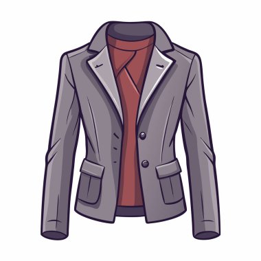 Ceket ceketi ve ceket simgesi vektör illüstrasyon grafik tasarımı