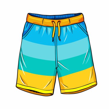 Sarı desenli şortlar, vektör illüstrasyonu.