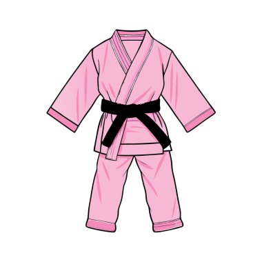 Pembe kimono, vektör çizimi, düz tasarım.