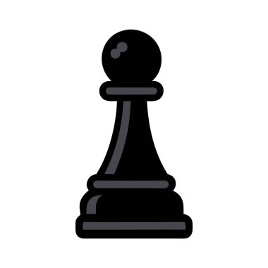 Siyah satranç taşı ikonu. Web için siyah satranç vektör simgesinin basit çizimi