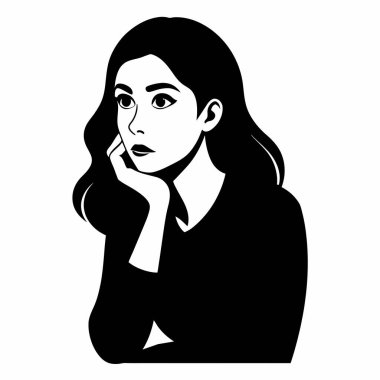 güzel kadın yüz portresi vektör illüstrasyon grafik tasarımı