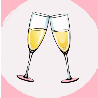 bardak ve şişe şampanya