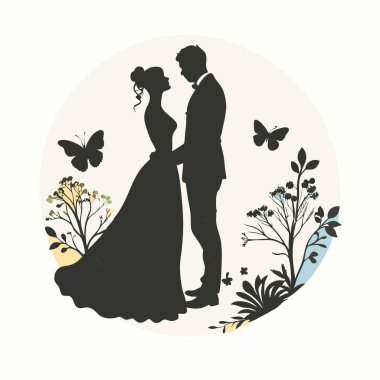 Düğün kartı, vektör çizim