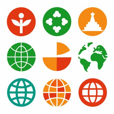 Dünya çapında simgeler vektör kümesi çizimi (10)