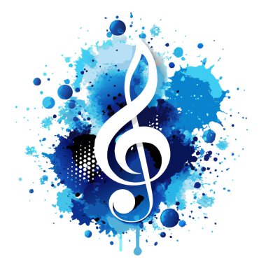 mavi notalı müzik sembolü.