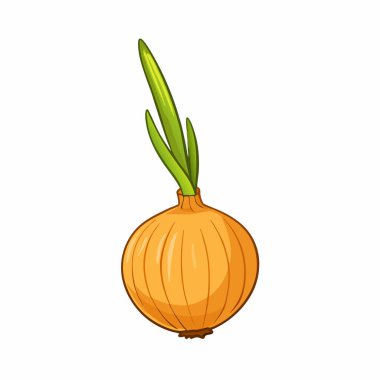 Çizgi film tarzında taze soğan. vektör illüstrasyonu