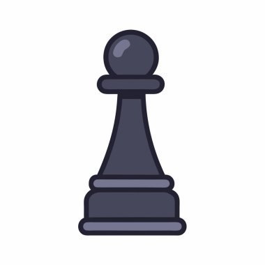 Satranç ikonu parçası tamamen izole edilmiş. vektör illüstrasyonu.
