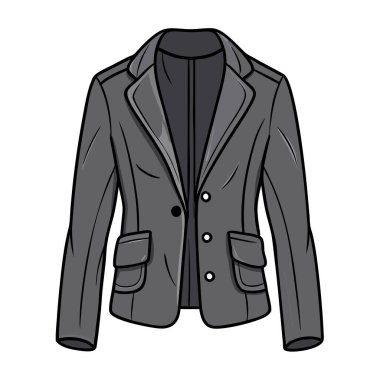 Ceketli moda ikonu. Çizgi film vektör çizimi. beyaz arkaplanda izole