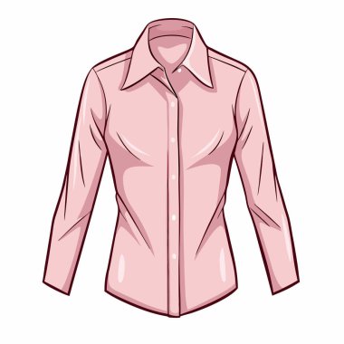 Uzun kollu, yakalı, büyük düğmeli, düz elbiseli kadın ceketi moda illüstrasyonu. düz, ön, renk, vektör rengi