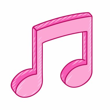 müzik notası çizgi film vektör çizimi grafik tasarımı