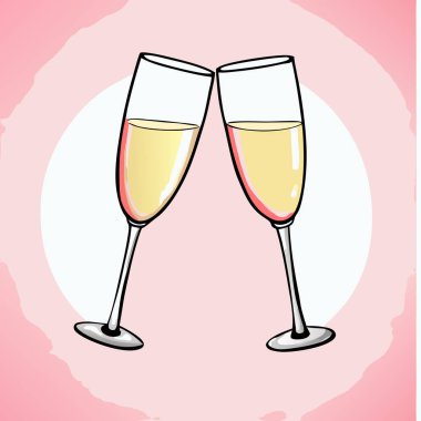 Champagne y copa de vino